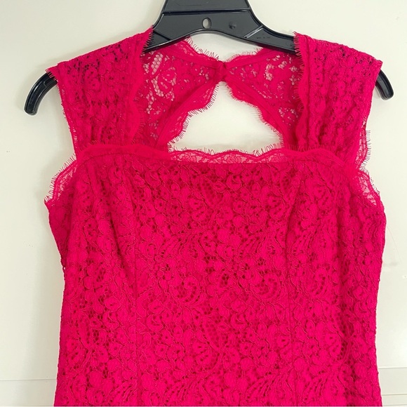 Adrianna Papell Pink Lace Sheath Dress Size 6 26534 - Picture 4 of 9